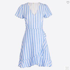J.CREW FACTORY Striped faux-wrap dress, Size 4 (NWT)